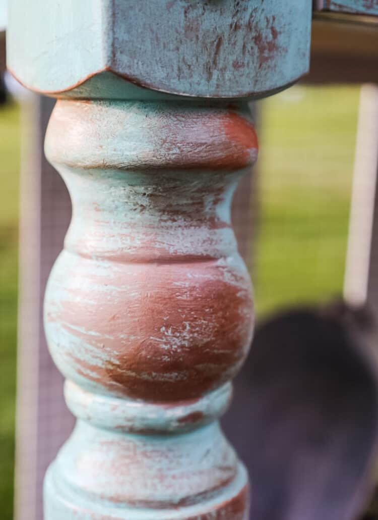 leg of diy potting bench