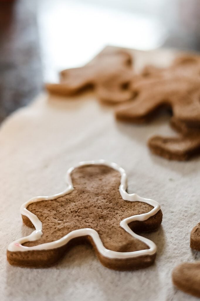 painting salt dough ornaments