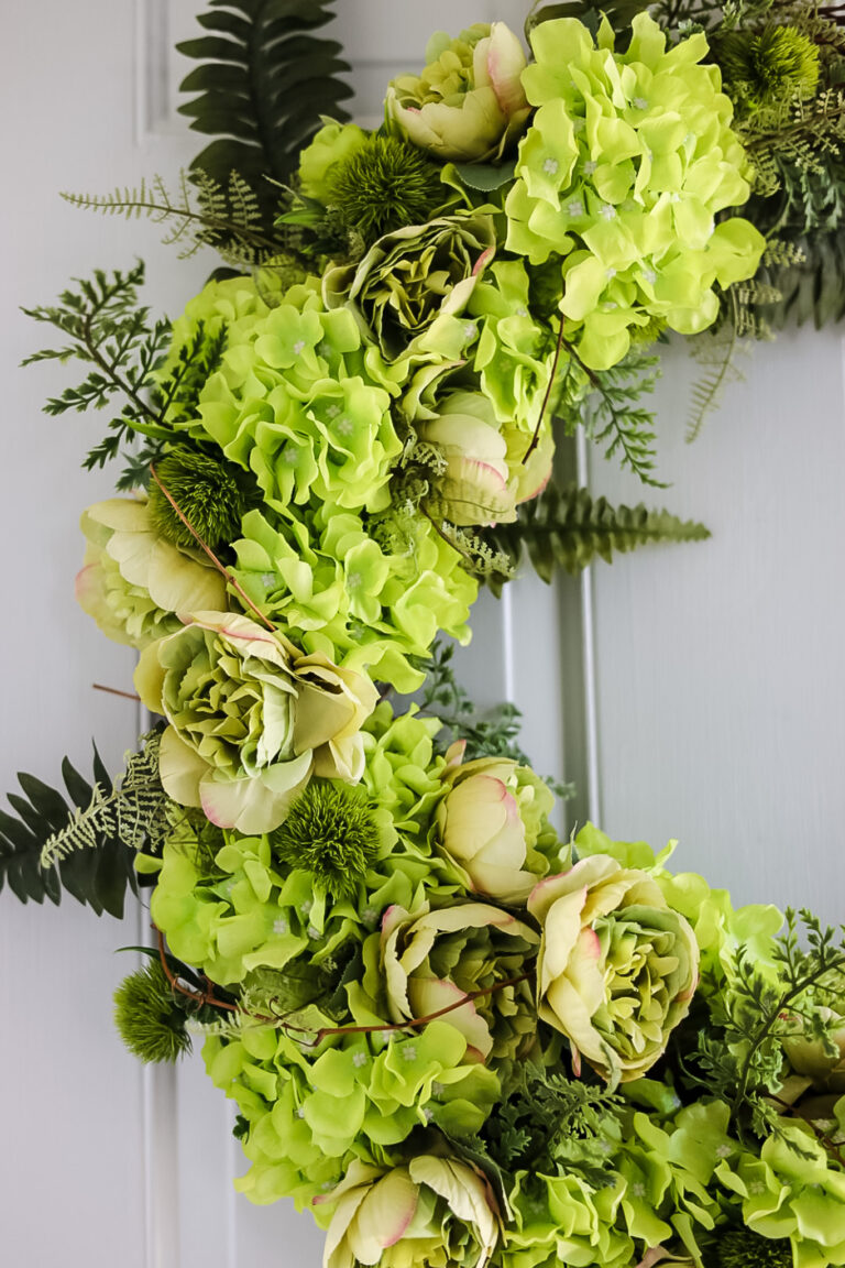 Easy DIY Floral Wreath Tutorial with Green Artificial Flowers
