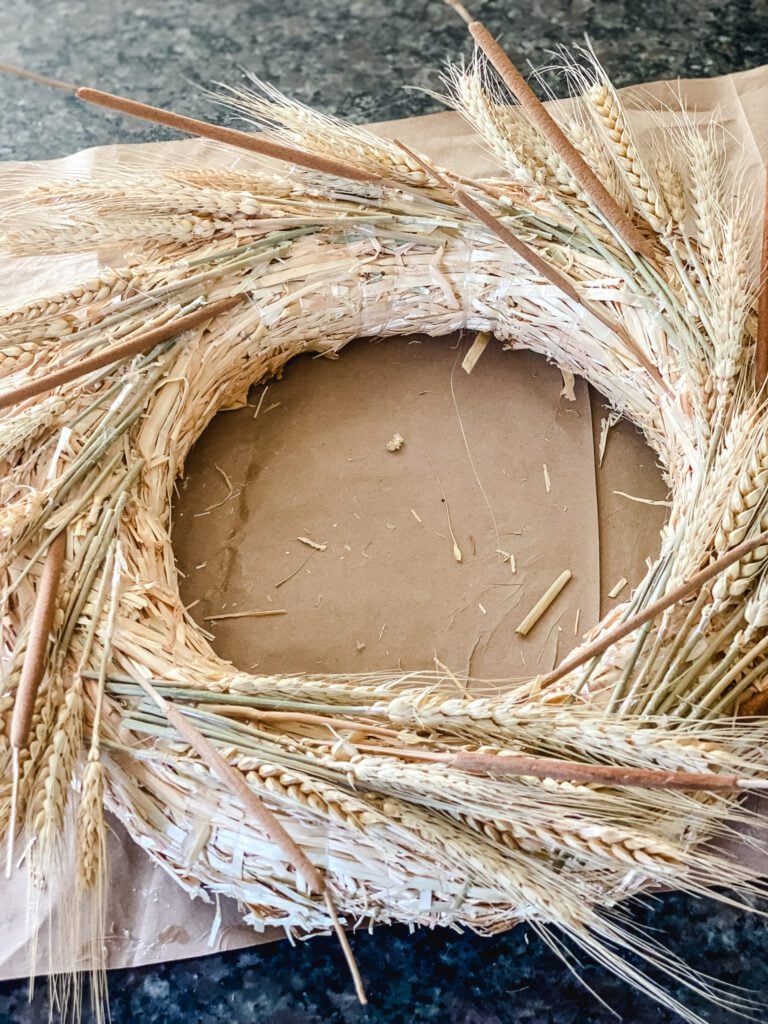 wreath with dried wheat