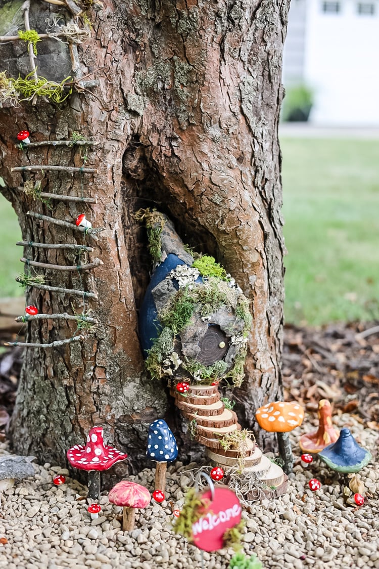 fairy tree with mushrooms