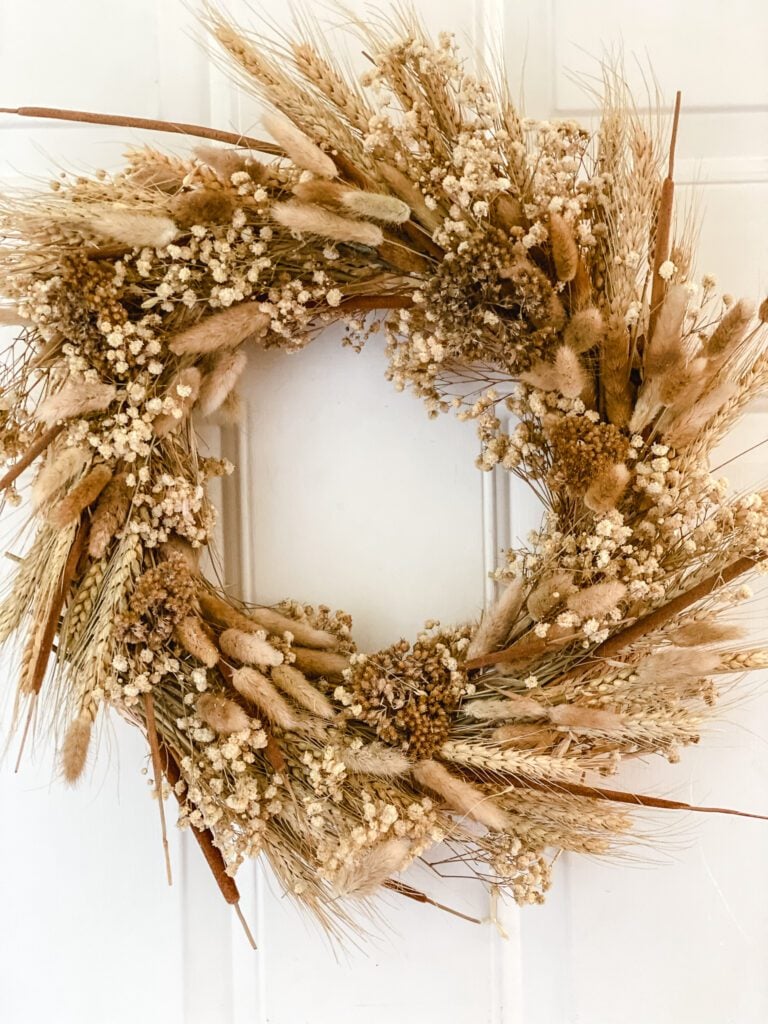 Natural Grass & Dried Flower Wreath