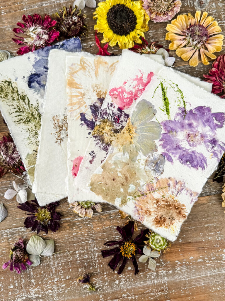 flower pounding art notecards