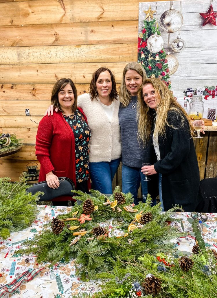 Jennifer Howard and friends at wreath party