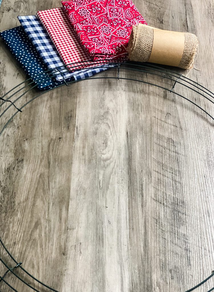 fabric and wreath form