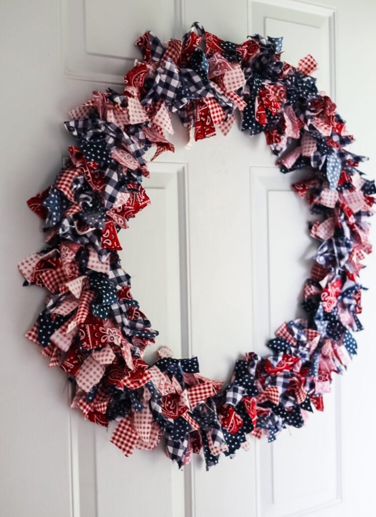 patriotic wreath on door