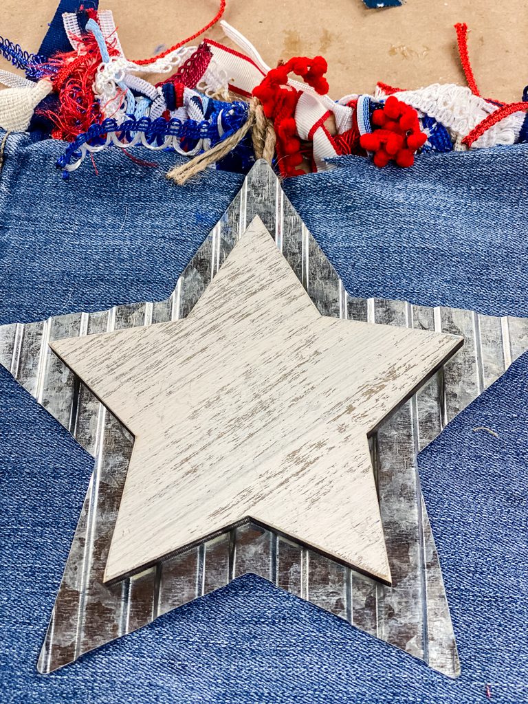white and metal star ornament