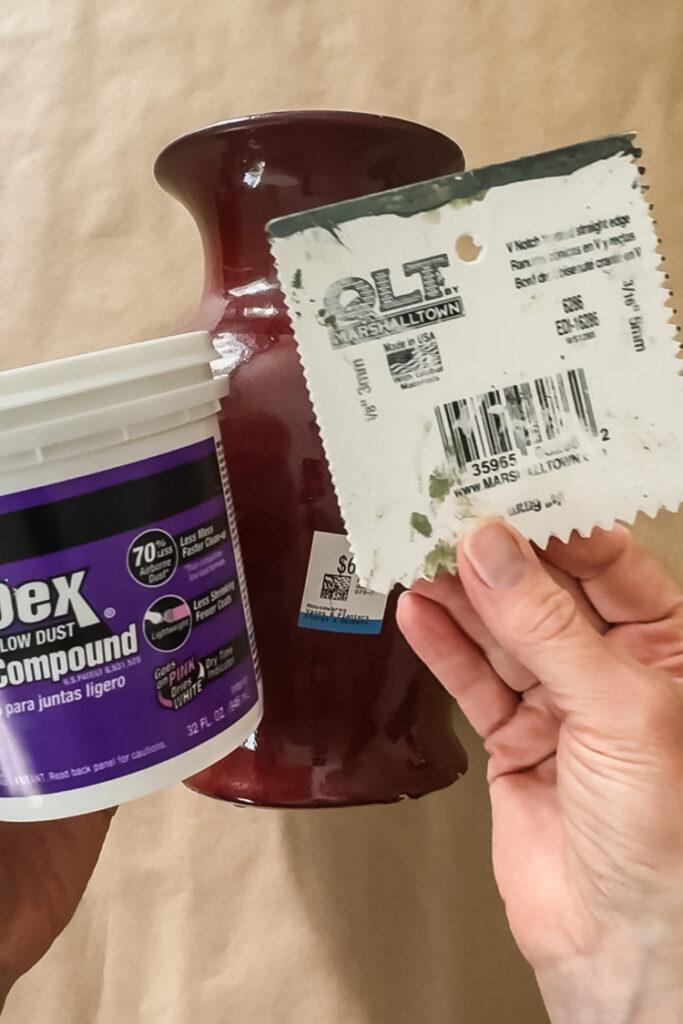 thrift store vase and diy materials for makeover