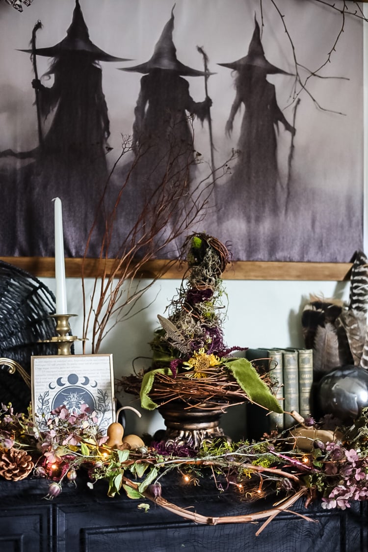 witchy styled mantle